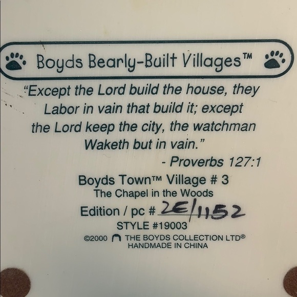 Vintage Boyds Bears Chapel In The Woods - Picture 8 of 8